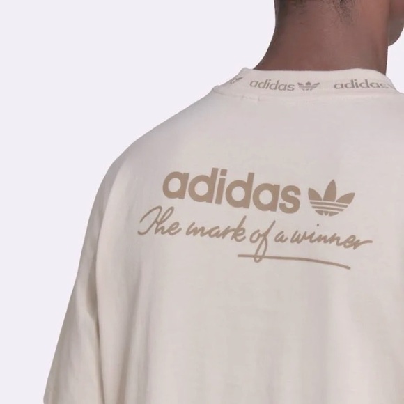 ADIDAS • Men’s Linen Trefoil Linear Short Sleeve Tee Shirt - Picture 3 of 10